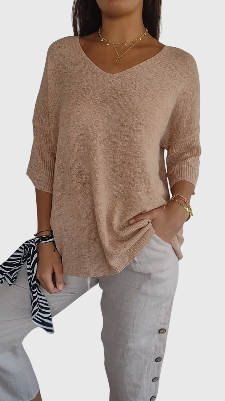 Cassandra | Elegant V-Neck Top