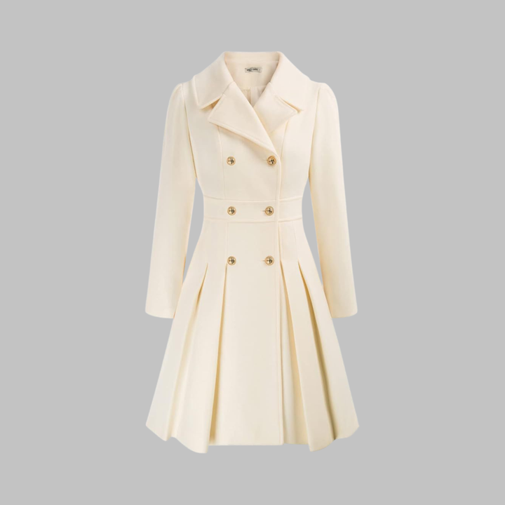 Dami - Classy Double Button Long Sleeve Coat