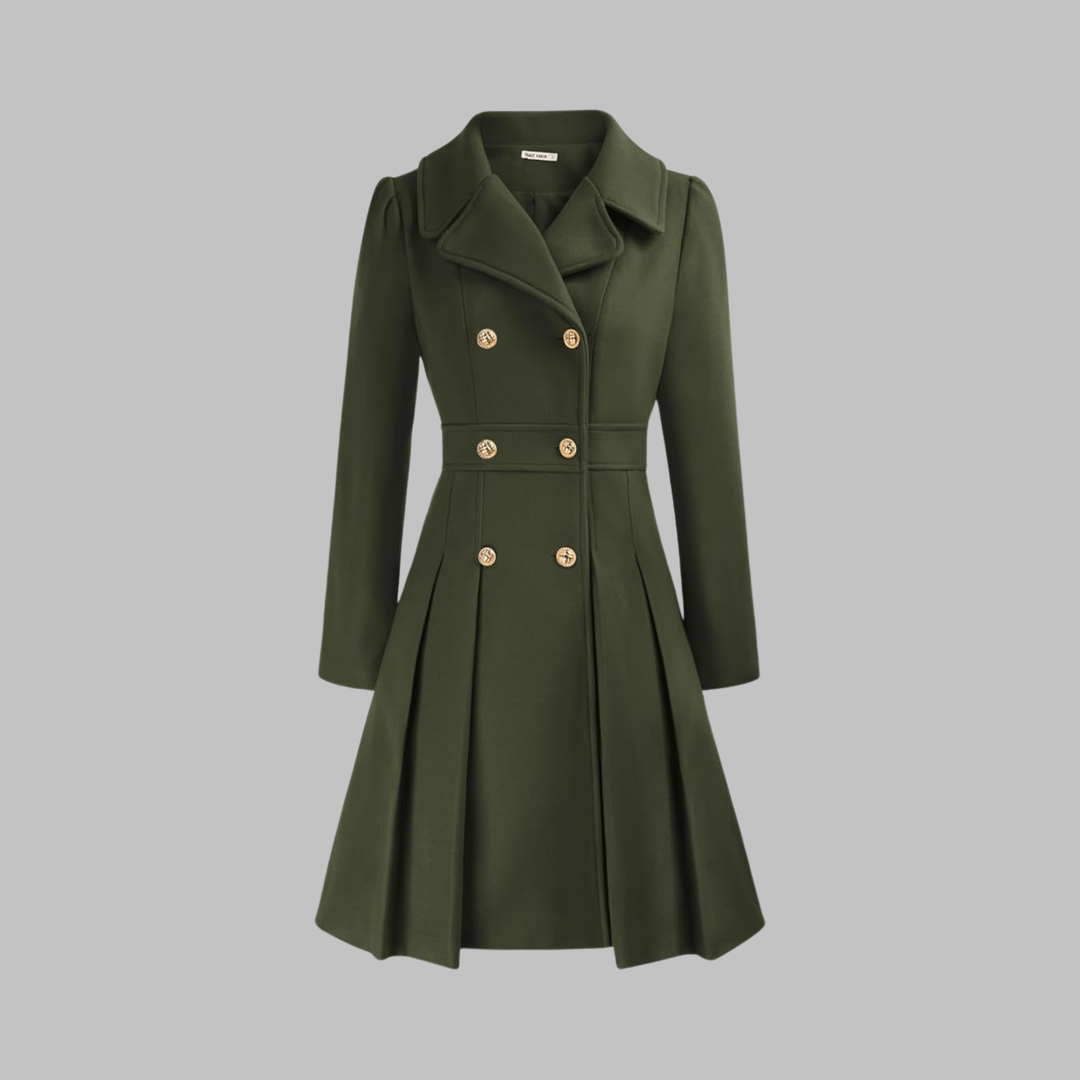 Dami - Classy Double Button Long Sleeve Coat