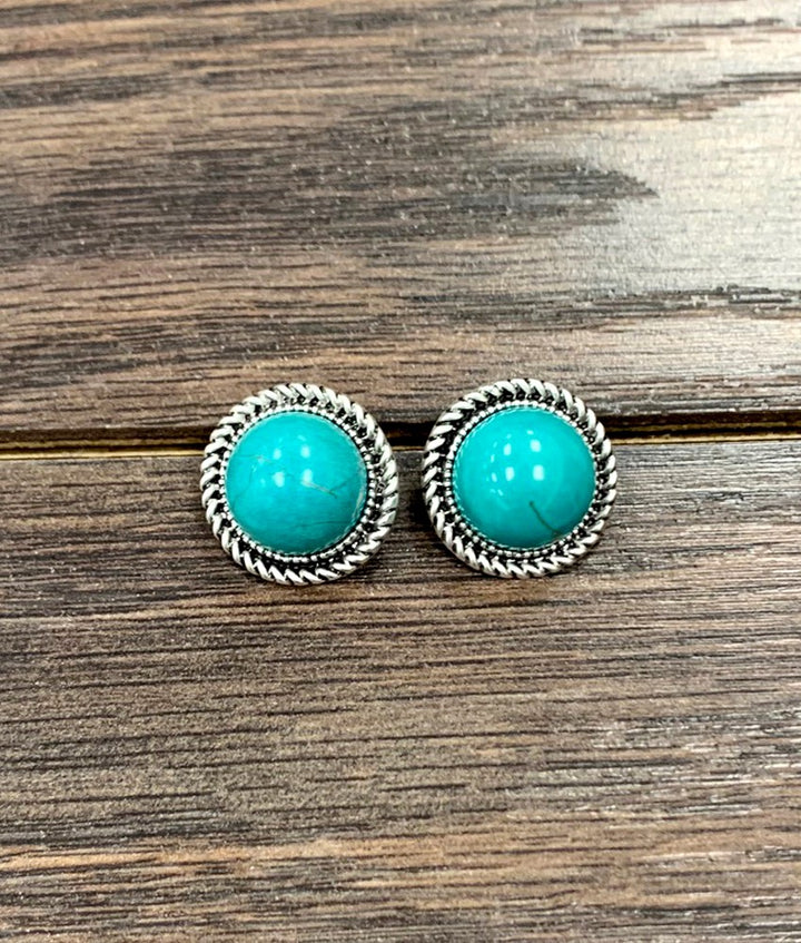 12mm Turquoise Stud Earrings