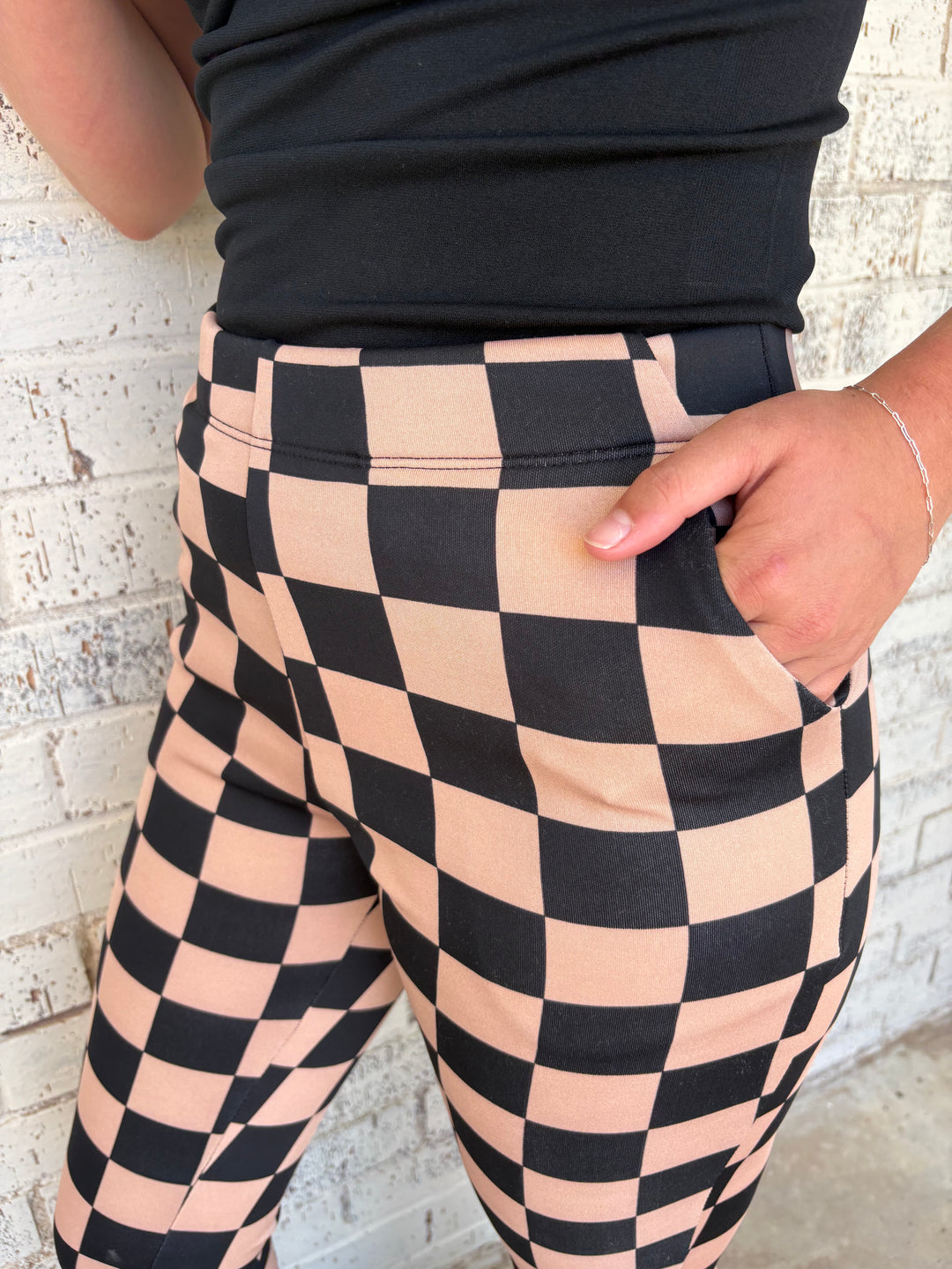 Black & Mocha Checkered Trouser Pants*