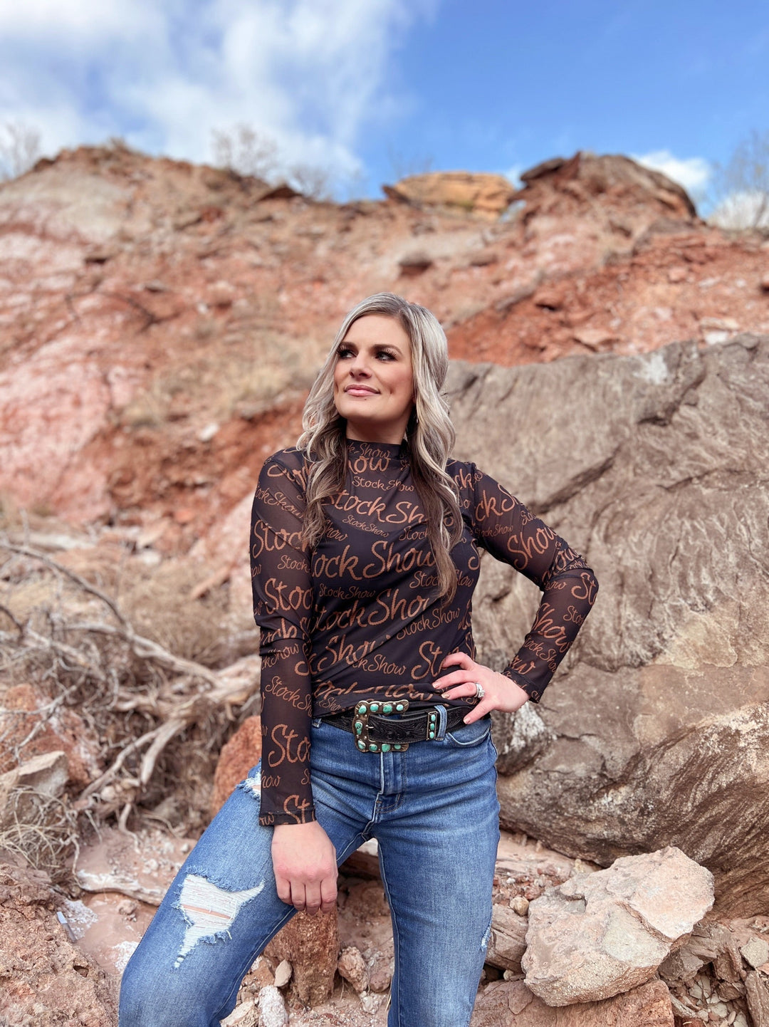 Sterling Kreek Stock Show Queen Mesh Top | gussieduponline