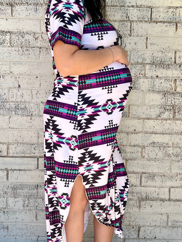 Plus Aztec Outskirts Maxi Dress | gussieduponline