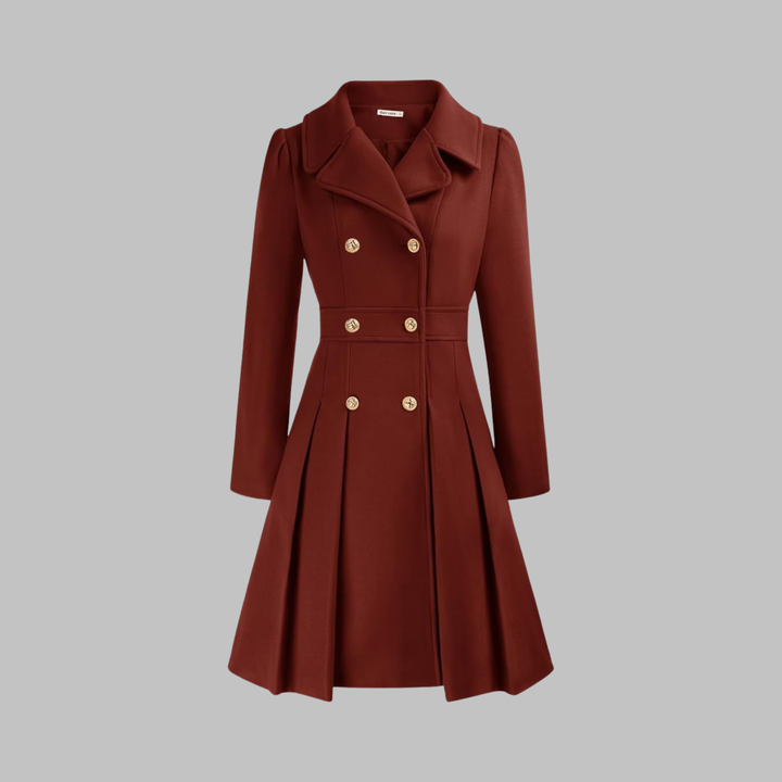 Dami - Classy Double Button Long Sleeve Coat
