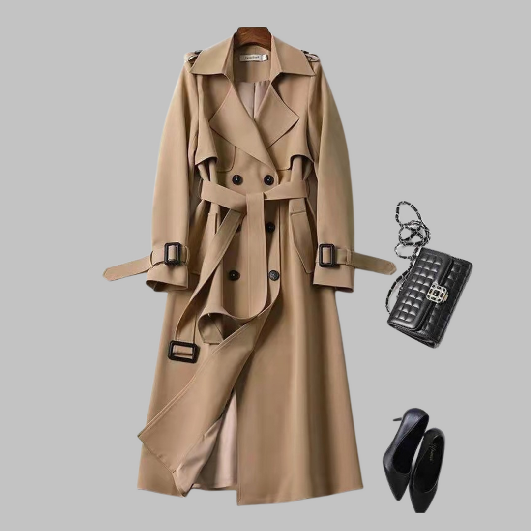 Tia - Elegant Knee-Length Loose Fit Coat