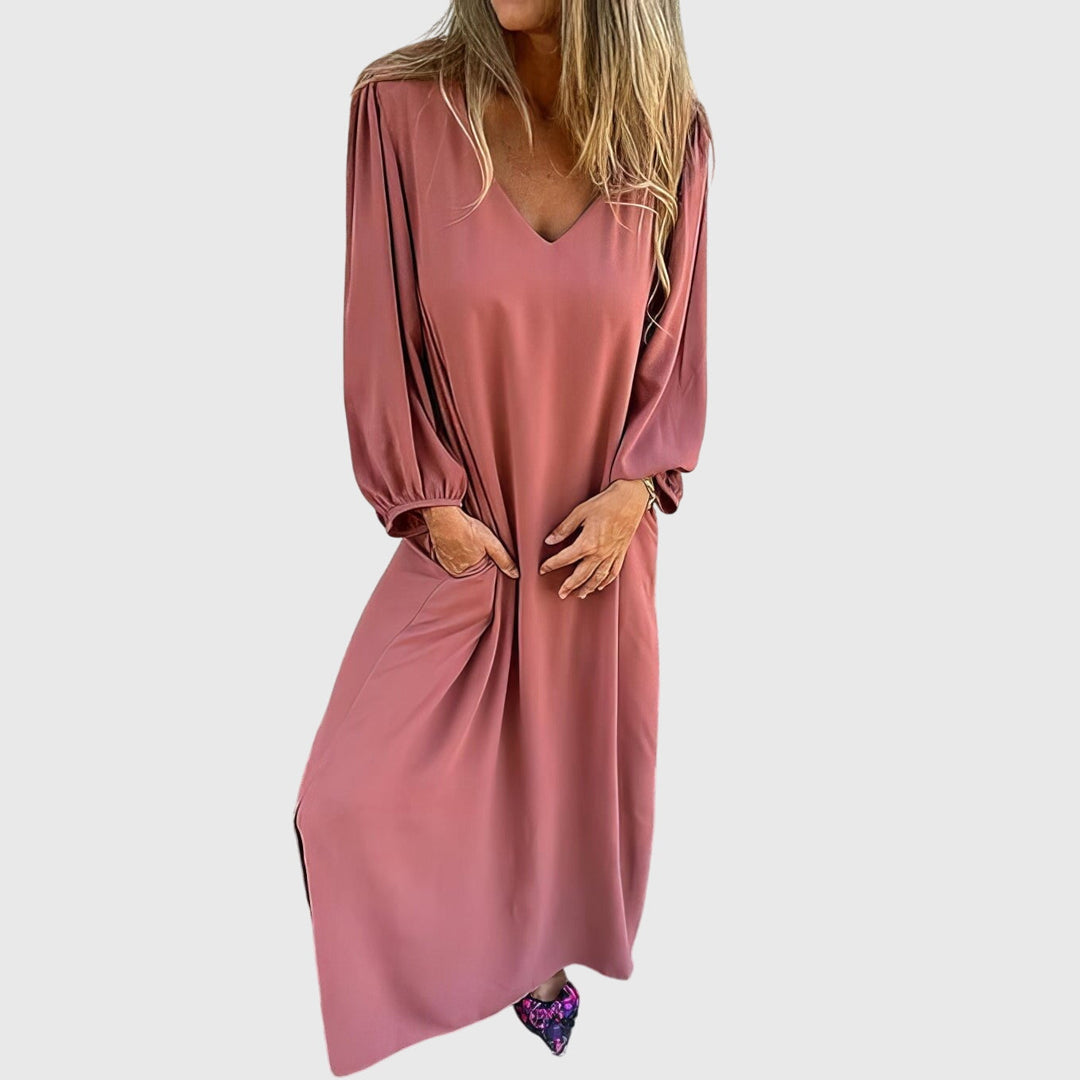 Carol - Long Boho Dress With Pockets