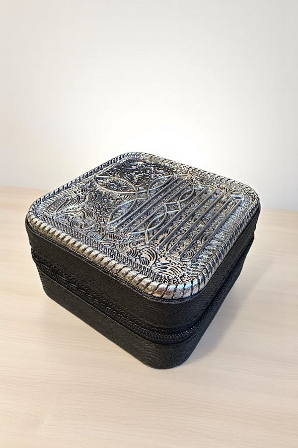 Western Bootstitch Metal Plate Jewelry Box- 2 Colors