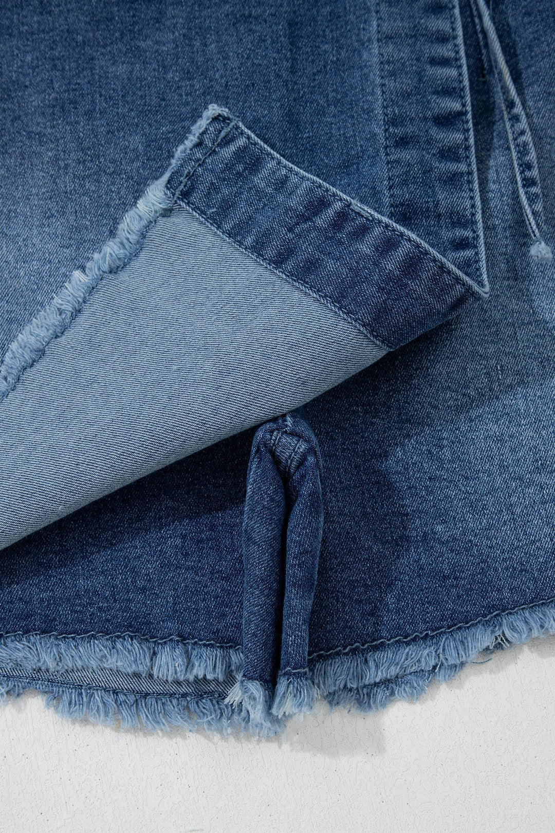 Denim Wrapped Tied Waist Skort