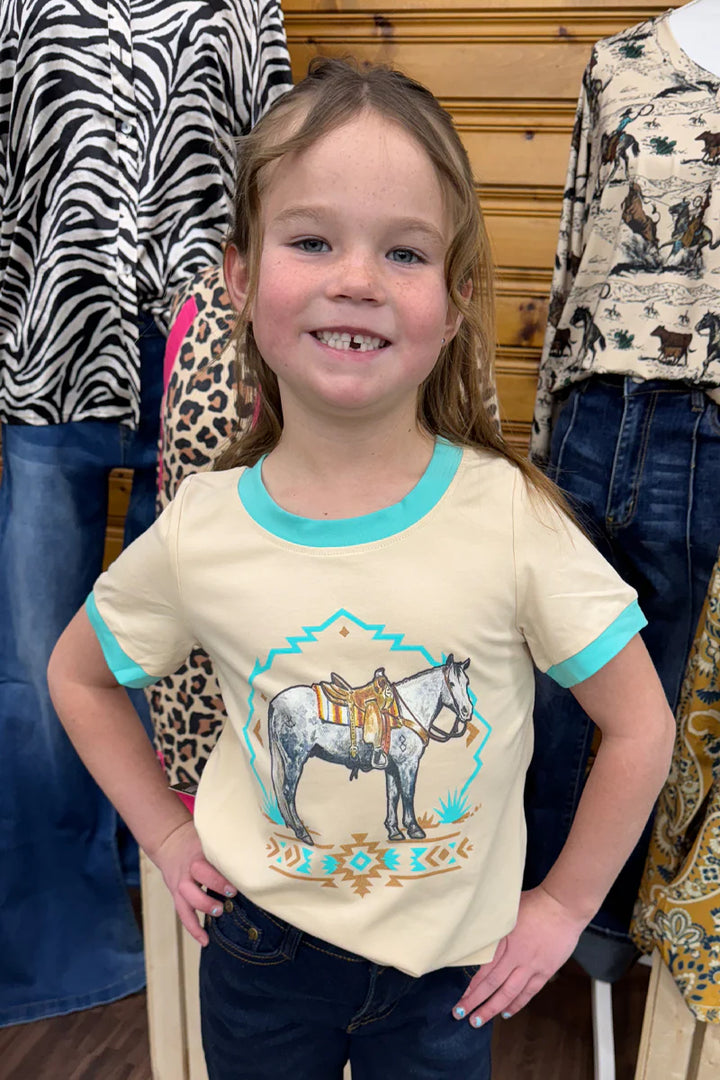 KIDS Turquoise Trail Ringer Tee