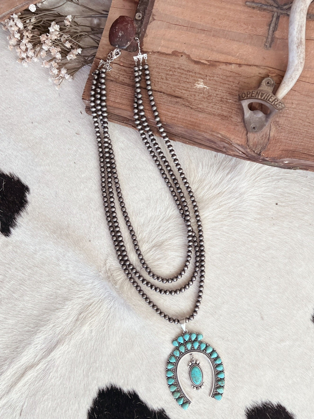 3-Strand Beaded Naja Squash Inspired Necklace | gussieduponline