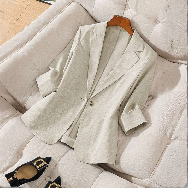 Gillian - Classy Button Front Long Sleeve Office Blazer Coat