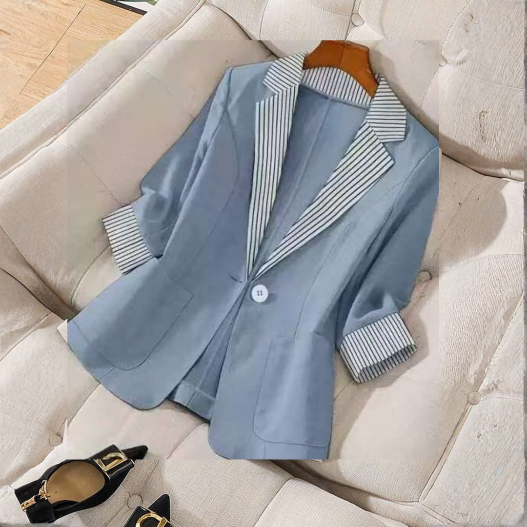 Gillian - Classy Button Front Long Sleeve Office Blazer Coat
