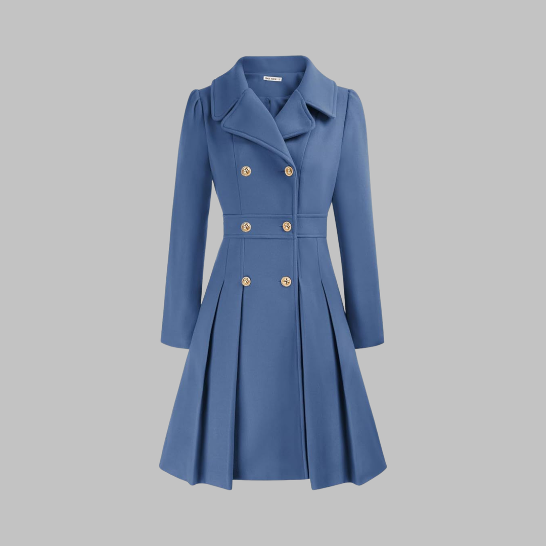 Dami - Classy Double Button Long Sleeve Coat