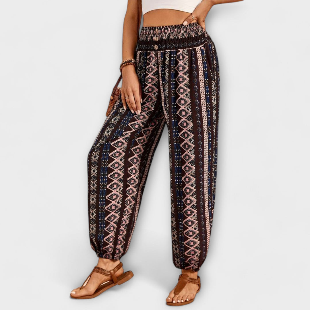 Scarlett - Pants With Ethnic Graphic