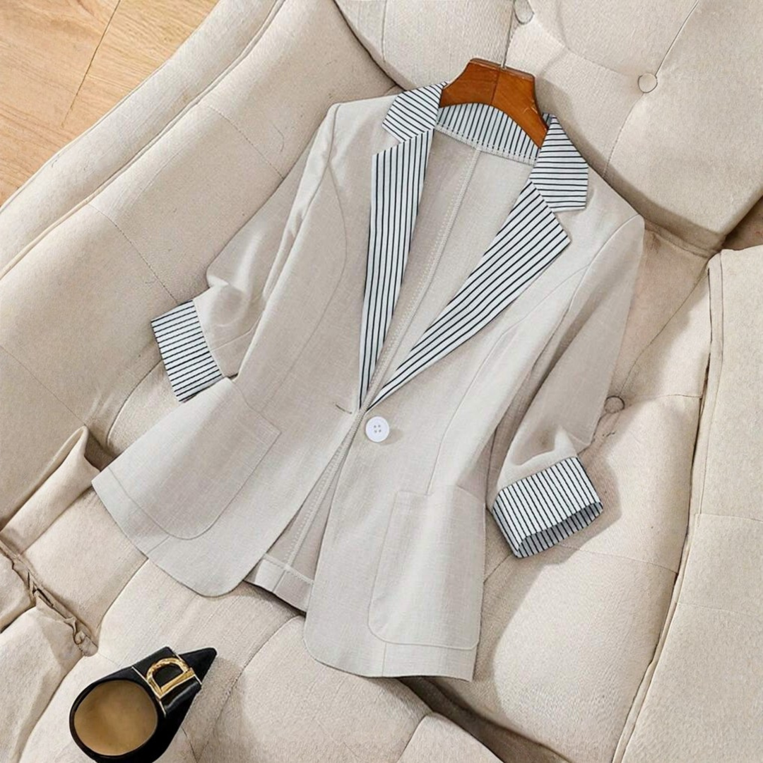 Gillian - Classy Button Front Long Sleeve Office Blazer Coat