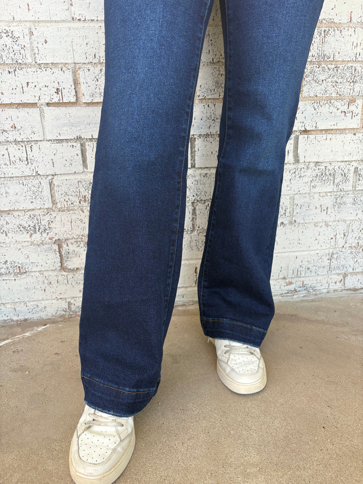 L&B Dark Wash High Rise Slim Trouser Jeans