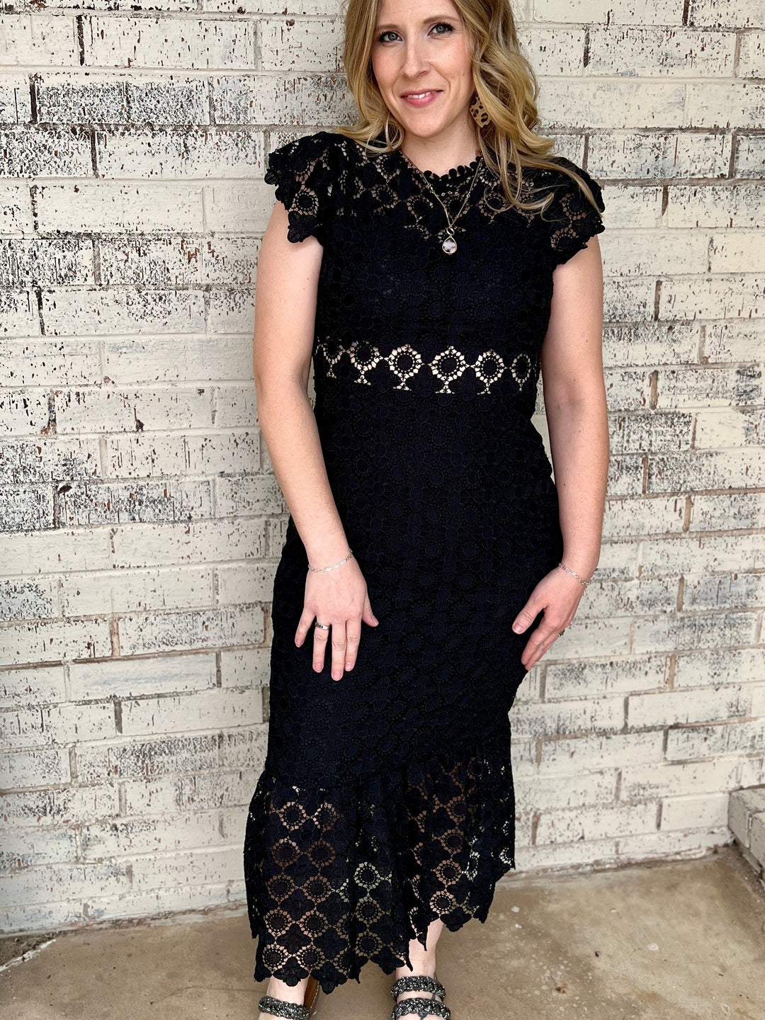 The Lace Eyelet Dress-2 Colors | gussieduponline