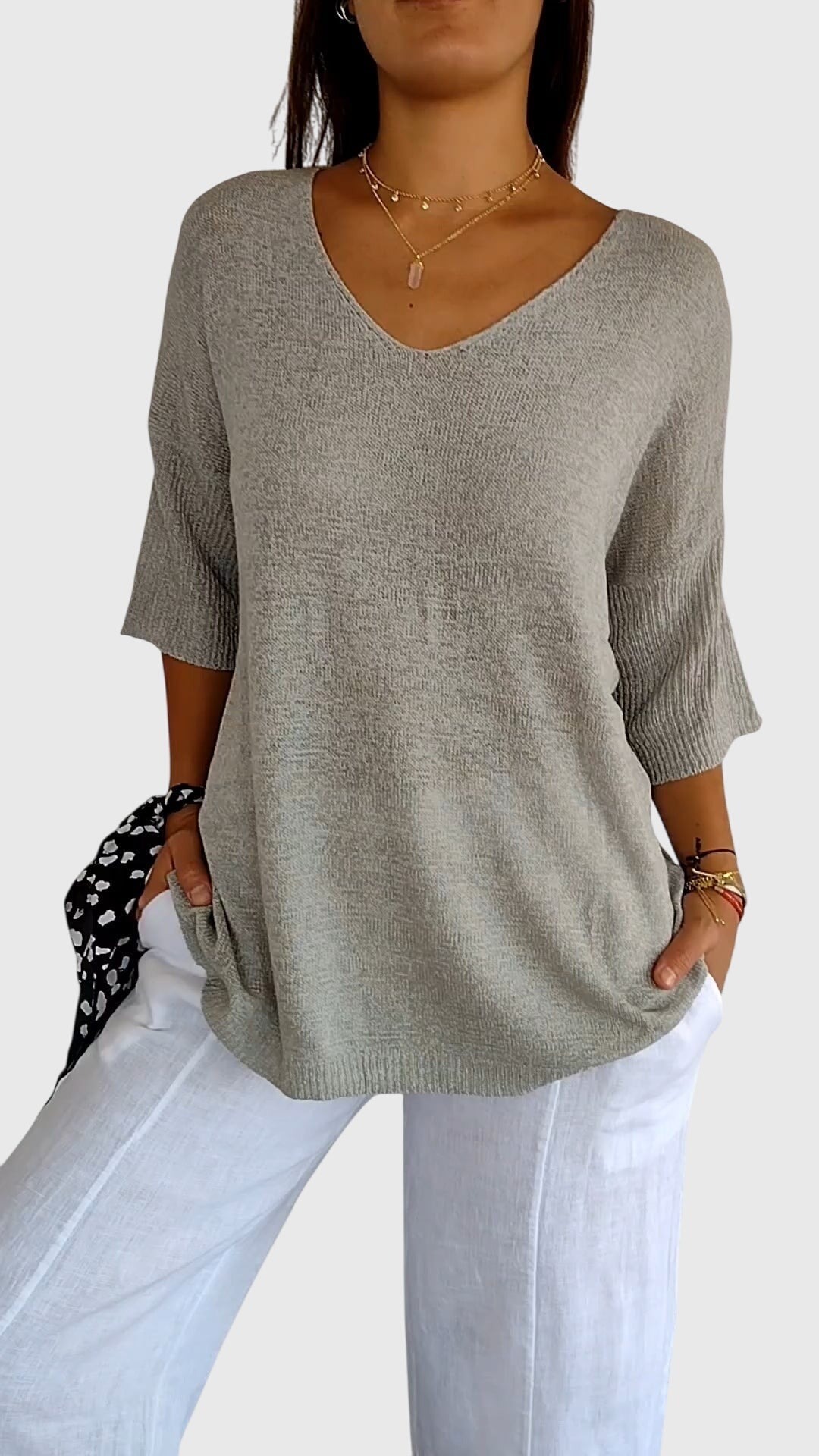 Cassandra | Elegant V-Neck Top