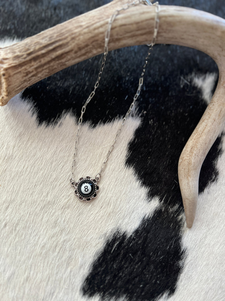 8 Ball Little Chain Link Necklace