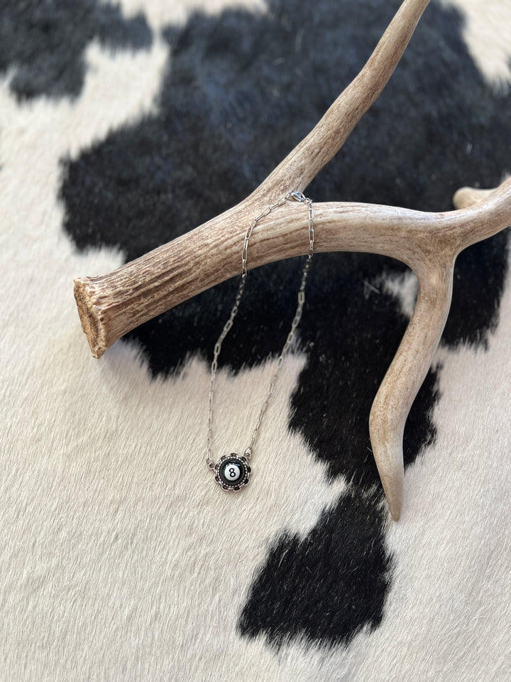 8 Ball Little Chain Link Necklace