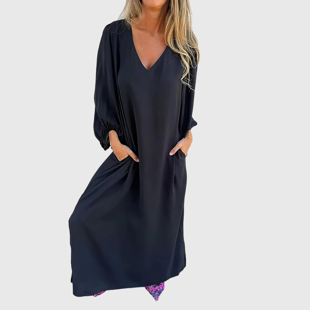 Carol - Long Boho Dress With Pockets