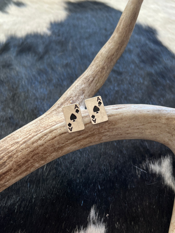 Ace of Spades Post Earrings