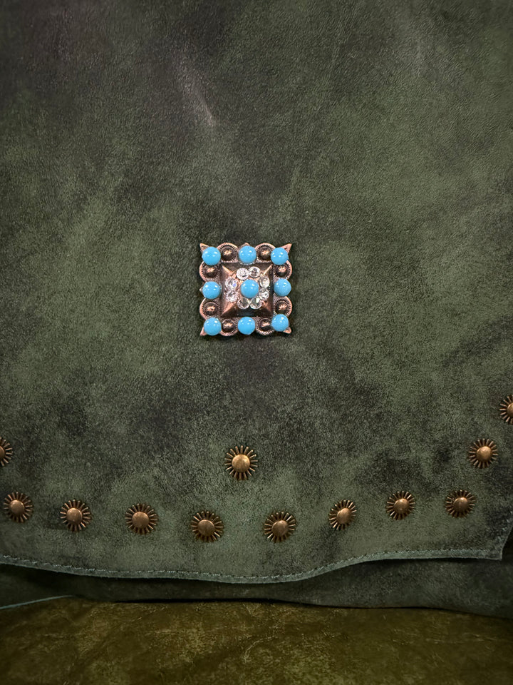American Darling Genuine Western Leather Turquoise Bag