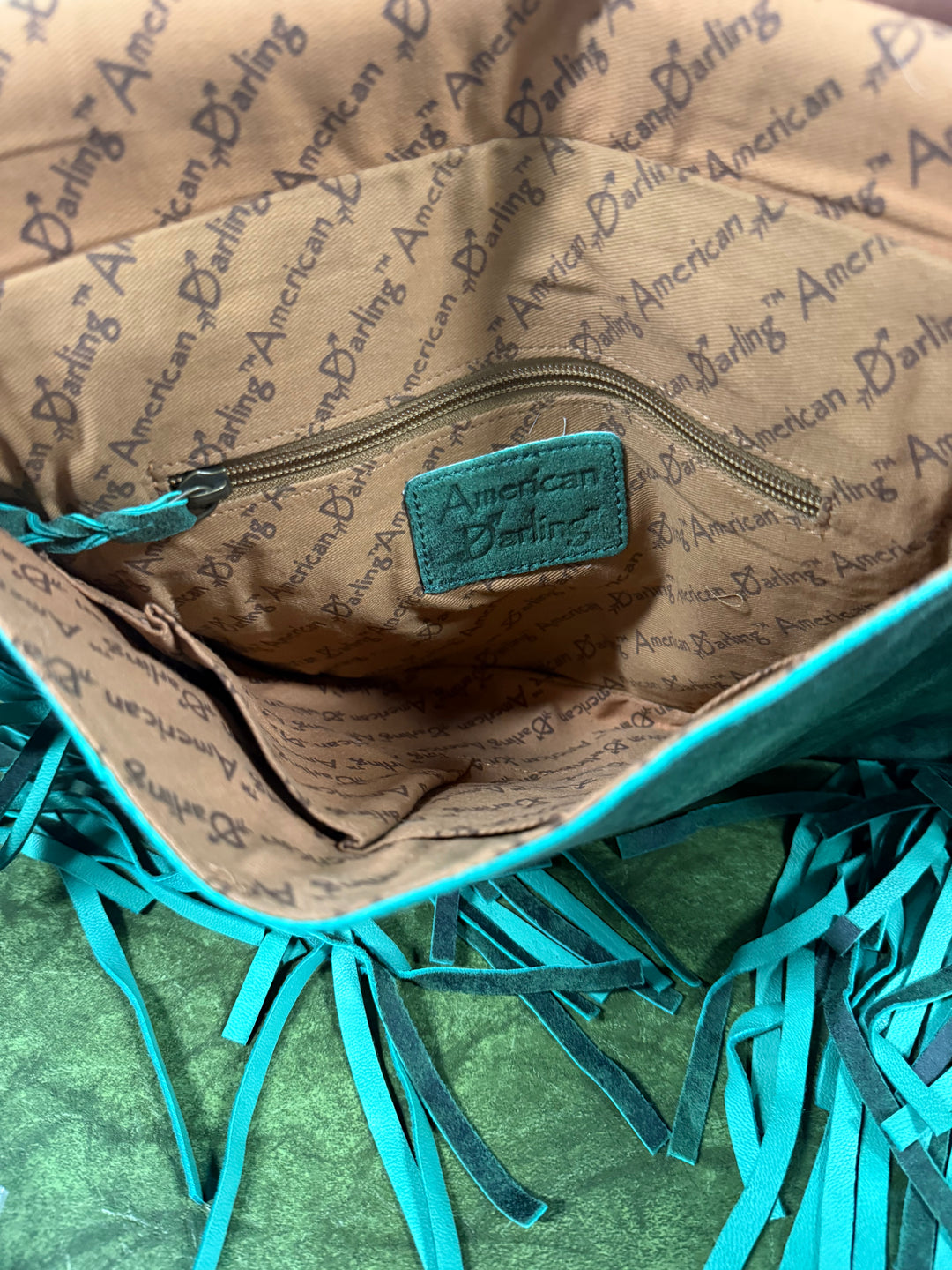 American Darling Genuine Western Leather Turquoise Bag