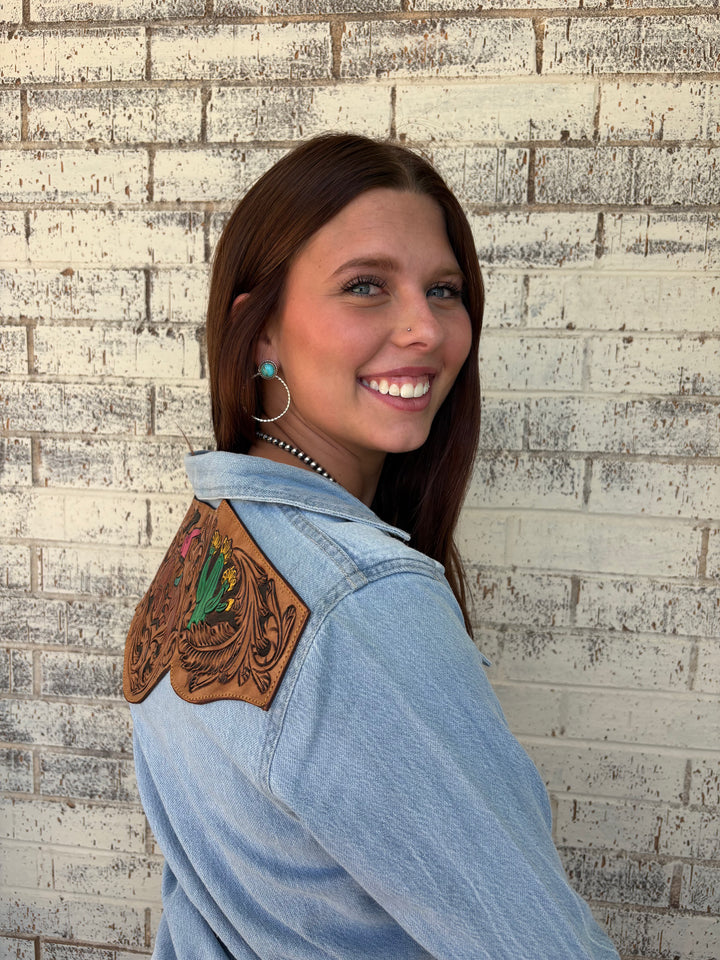 American Darling Tooled Leather Woman's Shirt