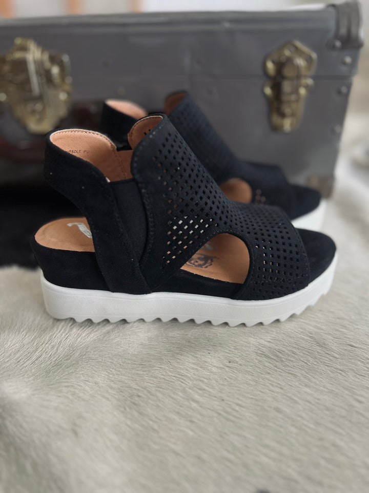 Amy Black Platform Sandals