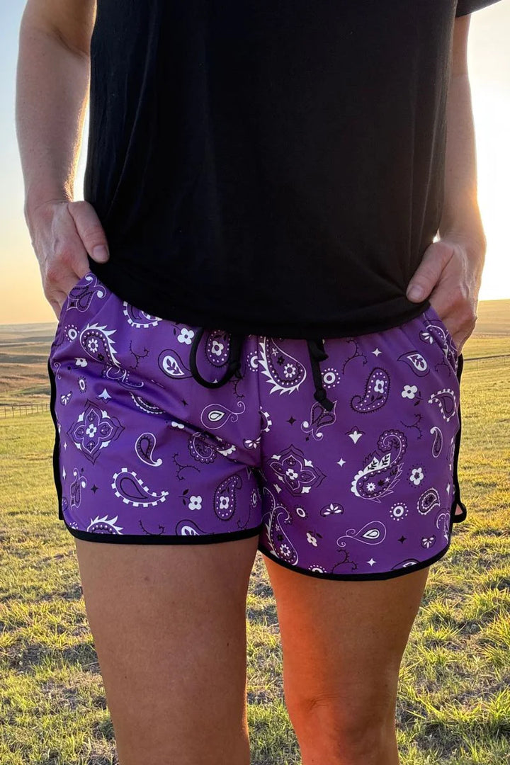 Sterling Kreek Bandana Babe Purple Shorts