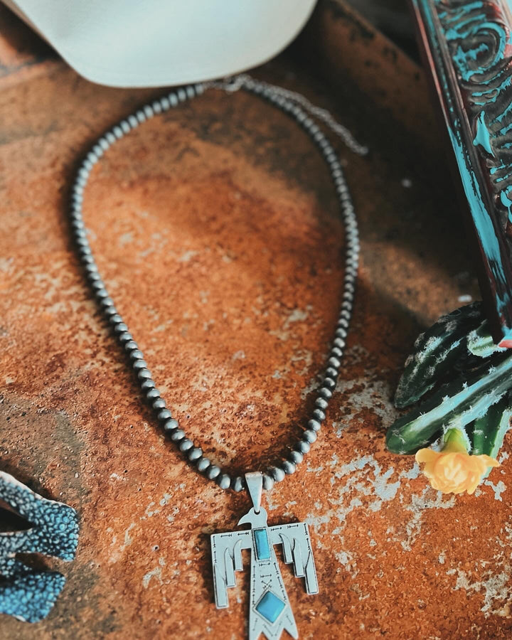 Big Thunderbird Turquoise Necklace | gussieduponline