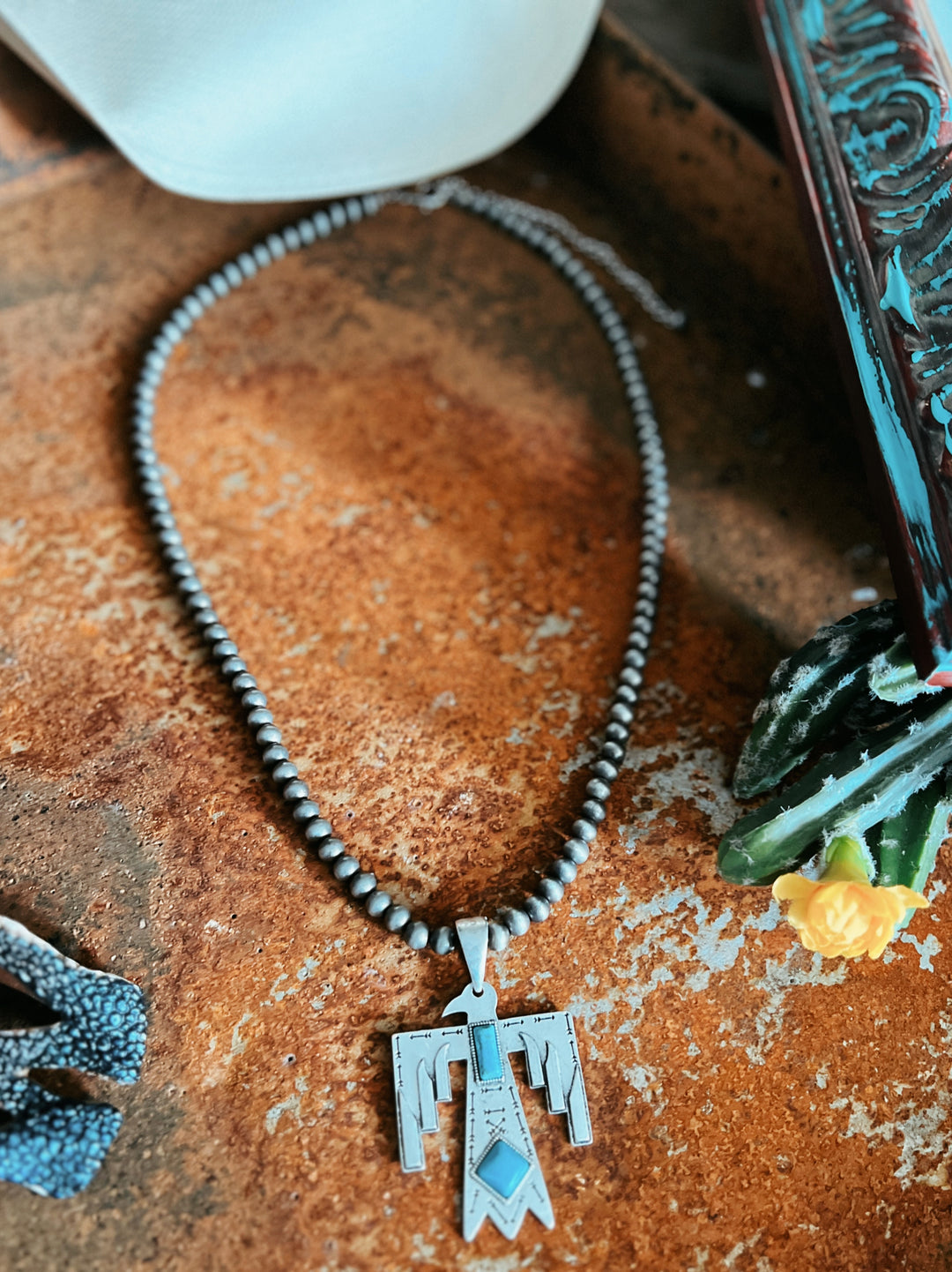 Big Thunderbird Turquoise Necklace | gussieduponline