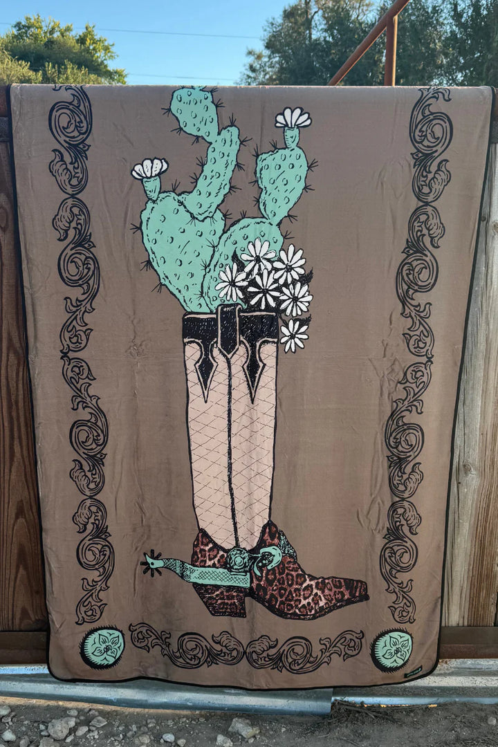 Sterling Kreek Boots & Burlap Blanket