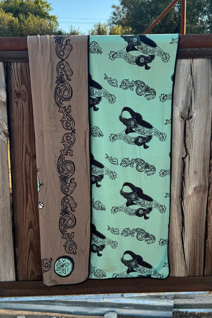 Sterling Kreek Boots & Burlap Blanket