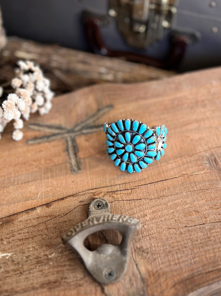 Tala Navajo Turquoise Sterling Silver Cuff Bracelet | gussieduponline