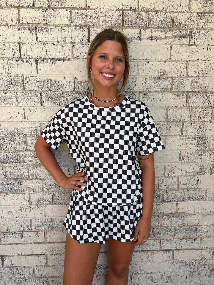 Check Please Skort Set