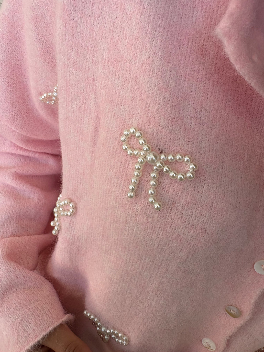 Cotton Candy Pearl Bow Sweater*