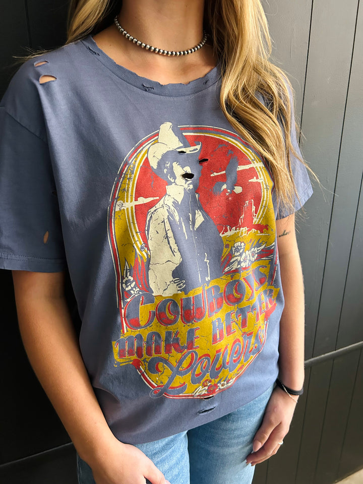 Cowboys Make Better Lovers Navy Holy Tee