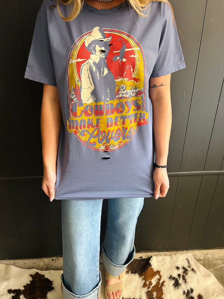 Cowboys Make Better Lovers Navy Holy Tee