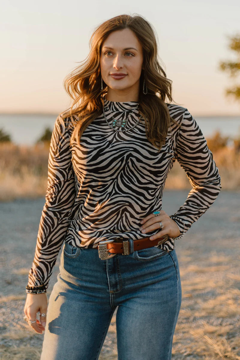 Sterling Kreek Cowgirl Safari Mesh Top