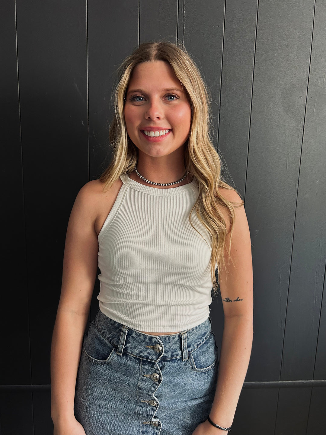 Cropped Sleeveless Knit Halter Top-5 Colors