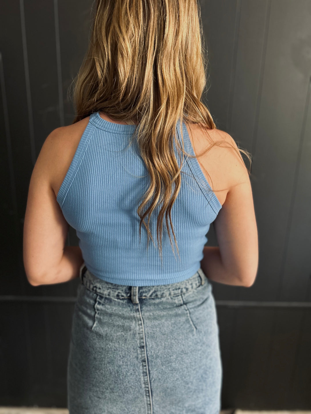 Cropped Sleeveless Knit Halter Top-5 Colors