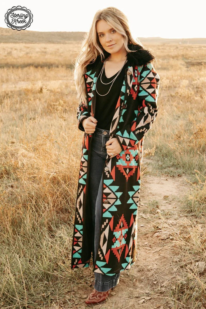 PLUS Azteca Knit Duster | gussieduponline