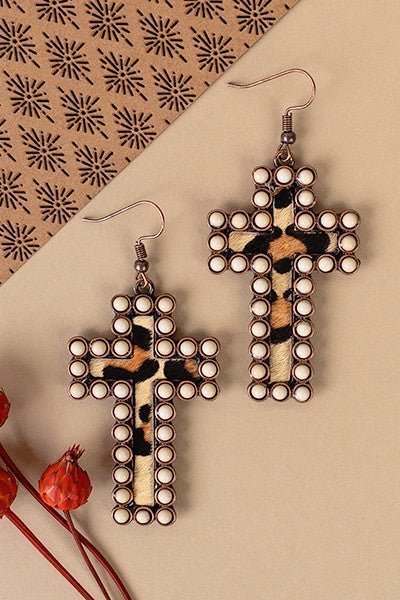 Encased Cross Earrings- 3 Colors | gussieduponline
