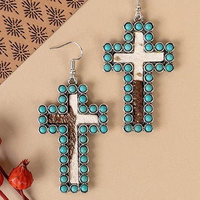 Encased Cross Earrings- 3 Colors | gussieduponline