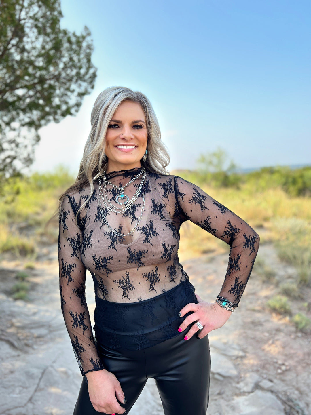 Feel Like A Woman Lace Mesh Top | gussieduponline