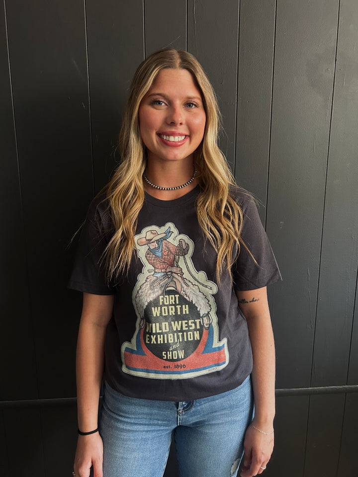 Fort Worth Cowboy Sticker Graphic Tee