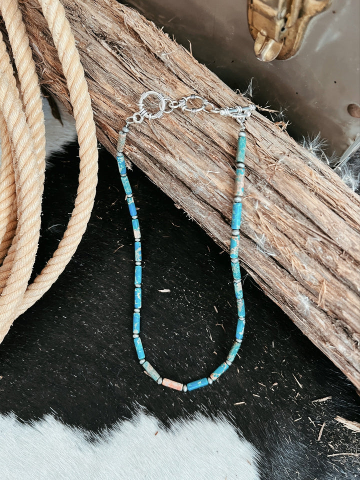 Gemstone and Navajo Bead Combo Necklace | gussieduponline