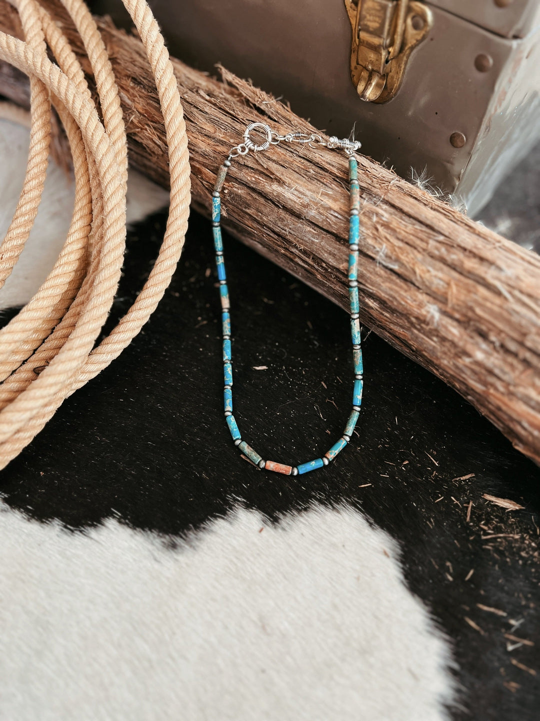 Gemstone and Navajo Bead Combo Necklace | gussieduponline